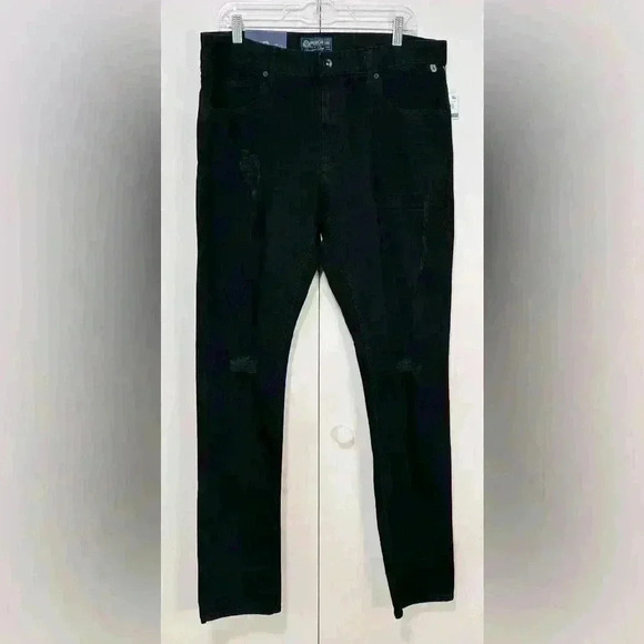 American Rag Men Jeans Shadow Dark Black 36Wx34L Slim Fit Distressed Stretch NWT - Picture 2 of 16